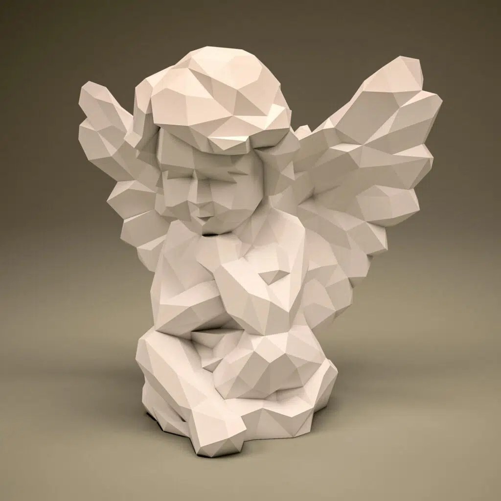 Papercraft de anjo sentado em origami 3D