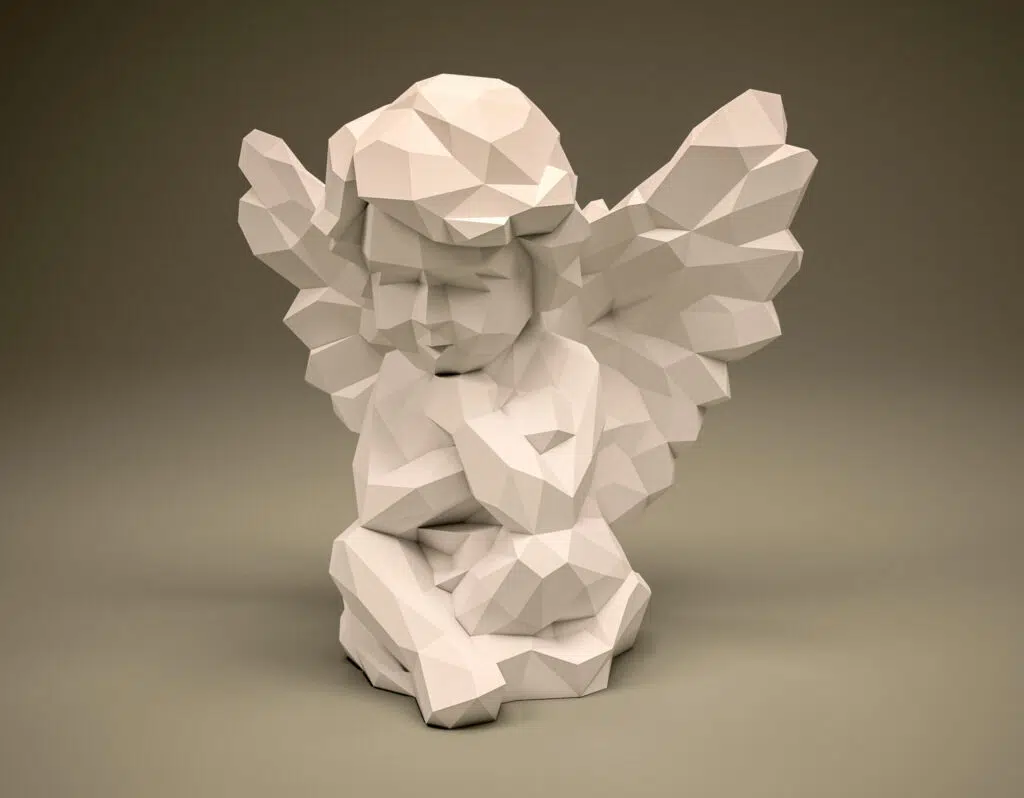 3D Origami Seated Angel Papercraft