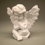 Papercraft d'ange assis en origami 3D