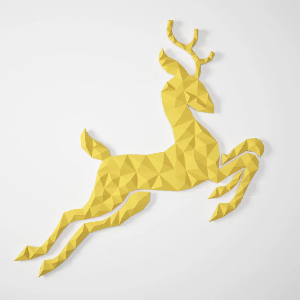 Geometric Deer Wall Papercraft Origami PDF