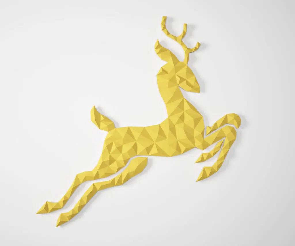 Geometric Deer Wall Papercraft Origami PDF, view 2