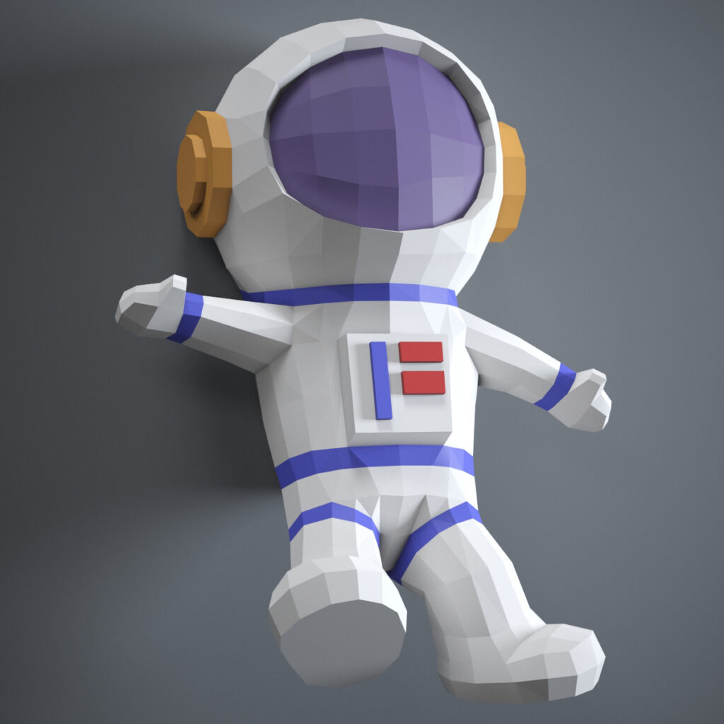 3D origami astronaut papercraft