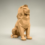 Papercraft eines Löwen in Origami 3D