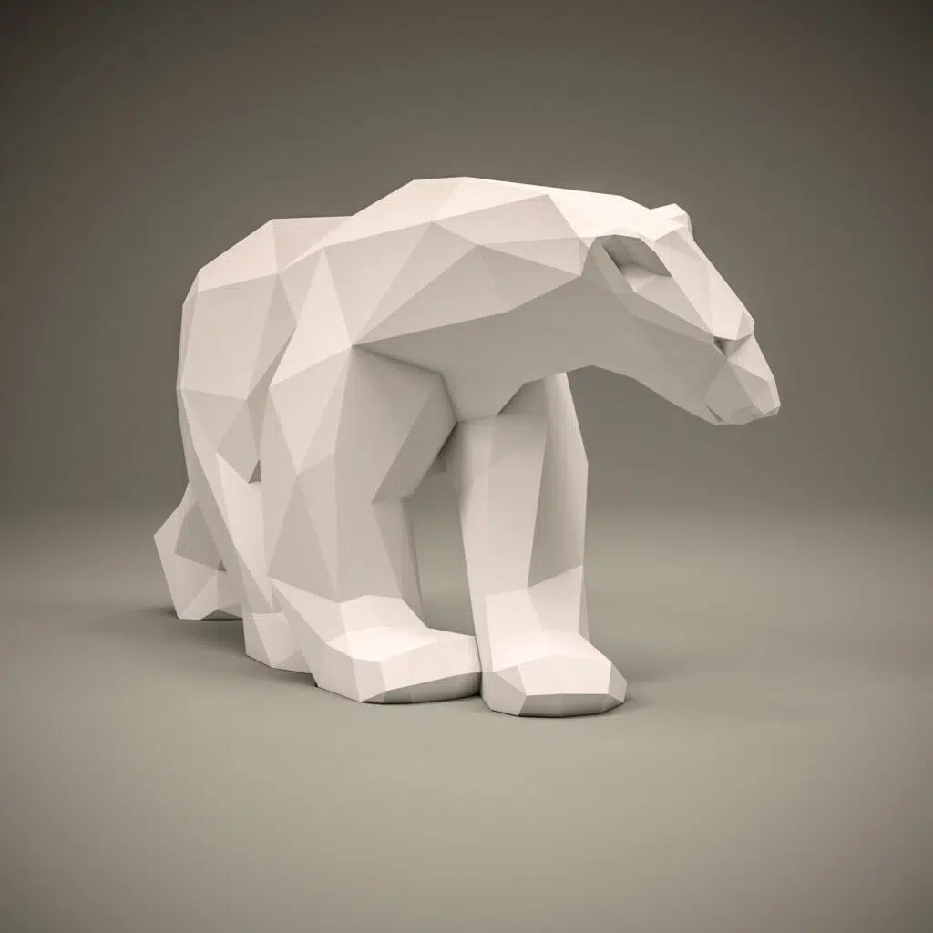 Papercraft-Eisbär als 3D-Origami