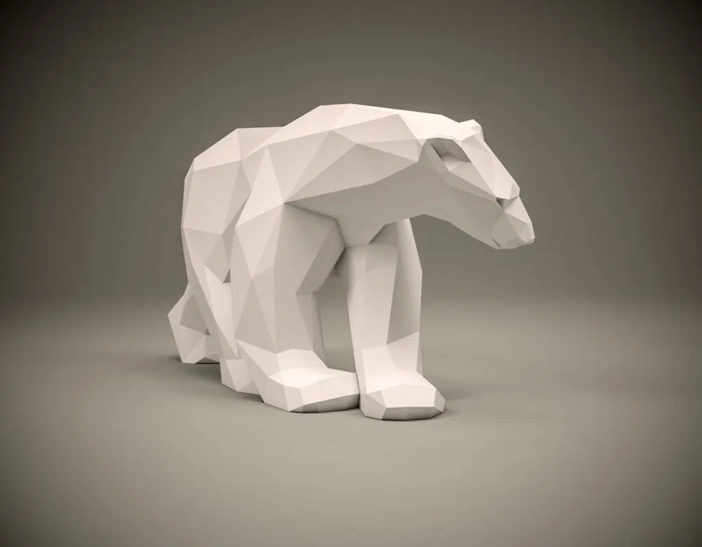 Papercraft di orso polare in origami 3D