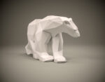 Papercraft di orso polare in origami 3D