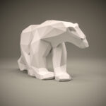 Papercraft di orso polare in origami 3D