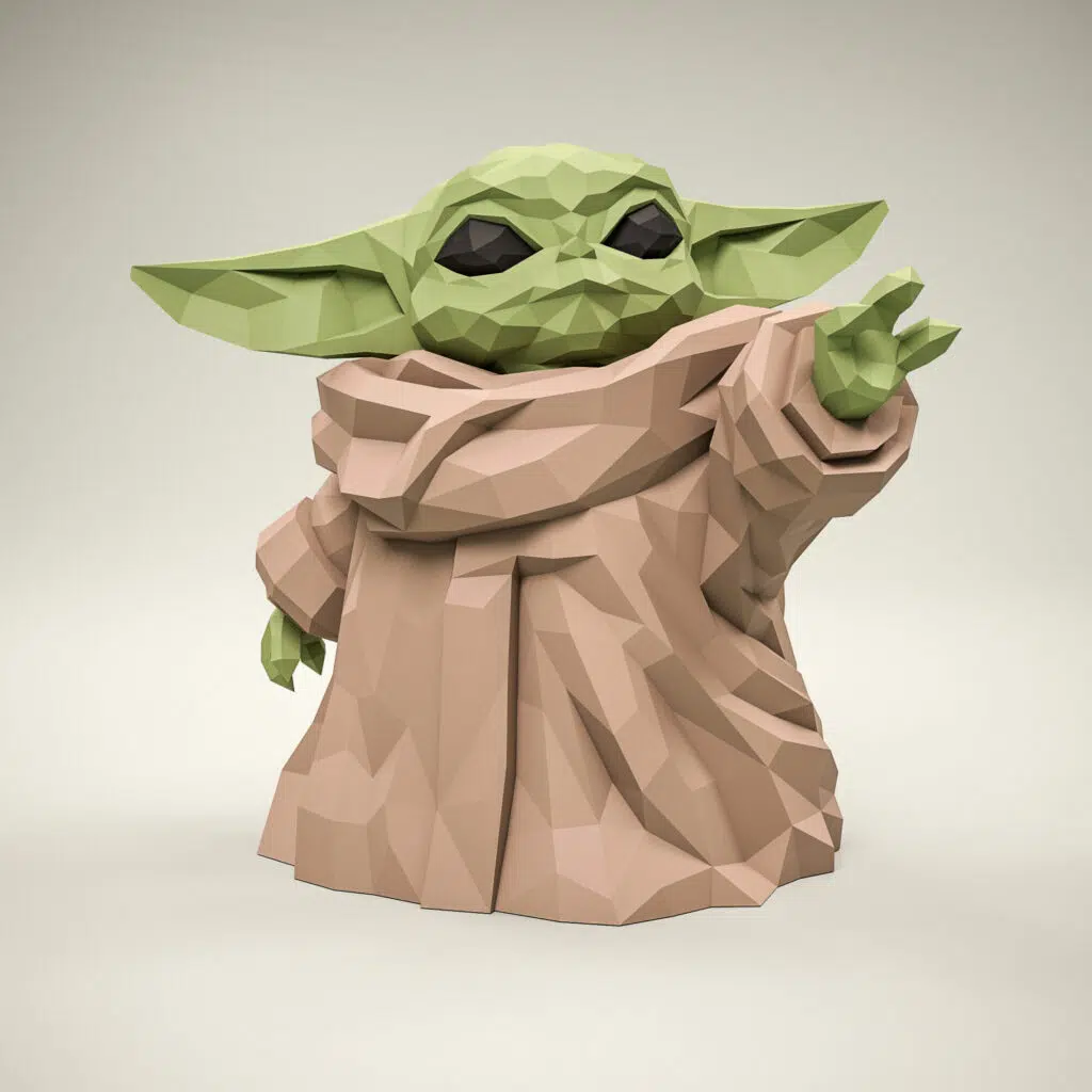 Baby Yoda Star Wars Papercraft als Origami