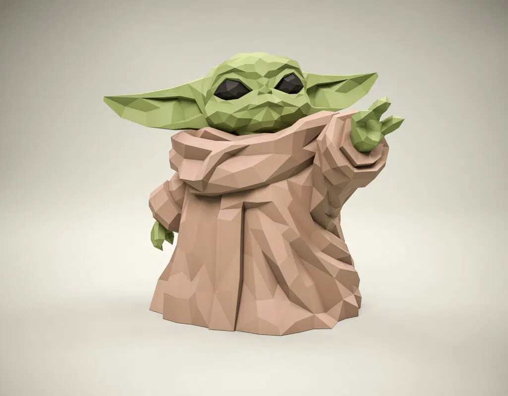 Papercraft Baby Yoda Star Wars in origami 3D, 3D-model