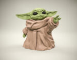 Papercraft of Baby Yoda in origami