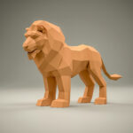 Papercraft di leone in origami 3D