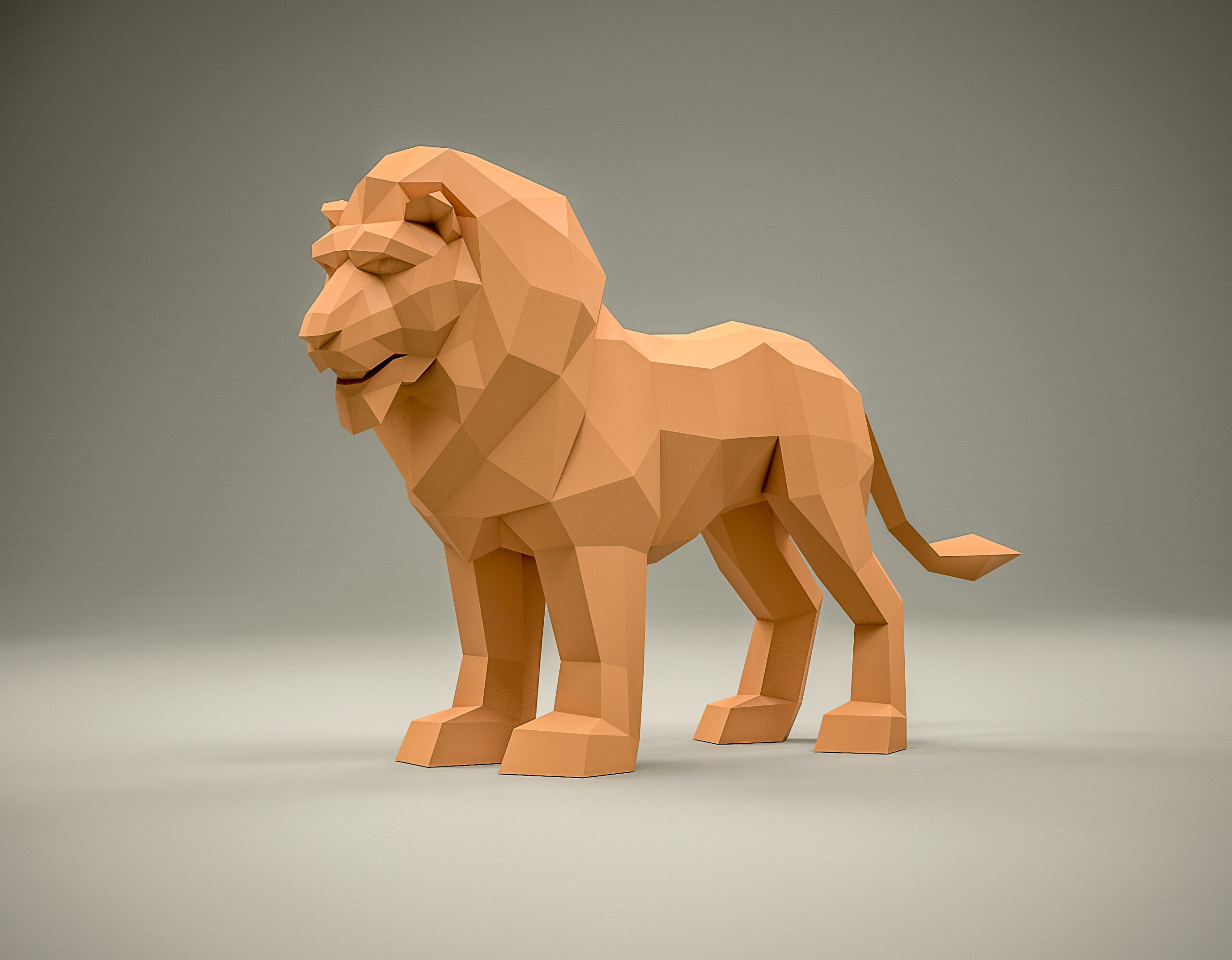 Papercraft di leone in origami 3D Papercraft di leone in origami 3D