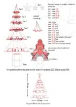 Besneeuwde kerstboom papercraft in 3D-origami, weergave 2