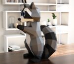 Papercraft raccoon in origami