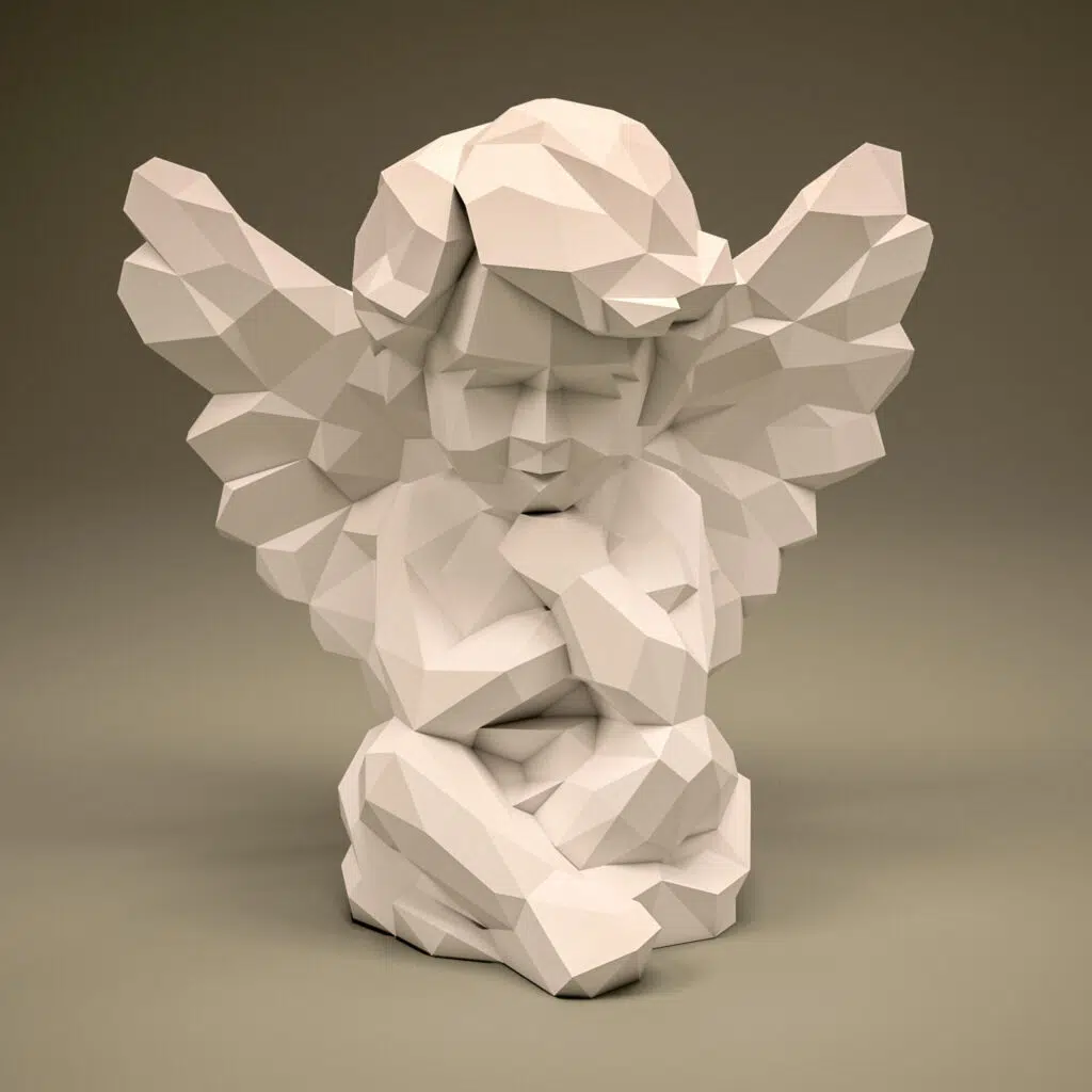 Papercraft angel in 3D origami