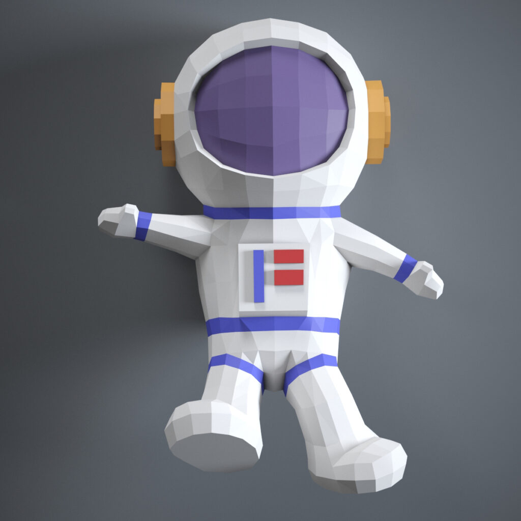 3D origami astronaut papercraft