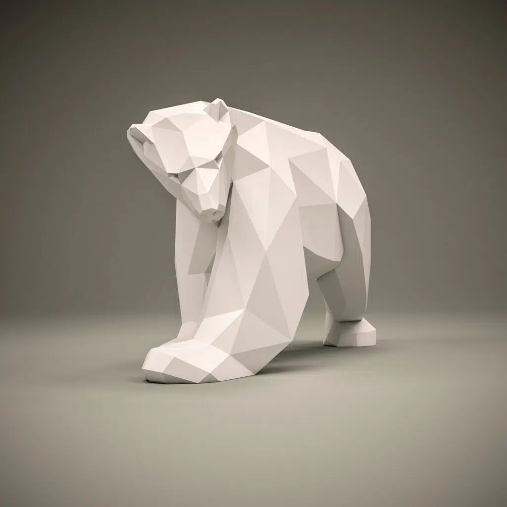 Papercraft d'ours polaire en origami 3D