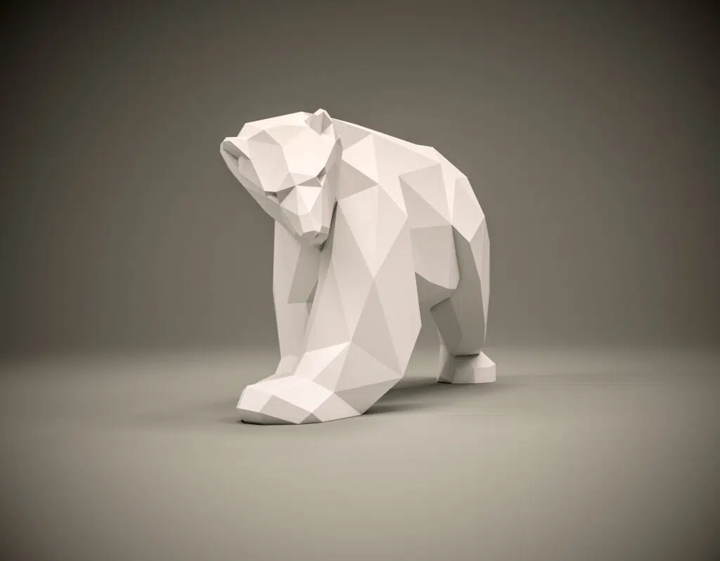 3D Origami IJsbeer Papercraft, weergave 2