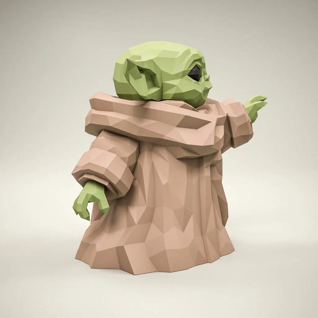 Papercraft of Baby Yoda in origami