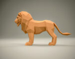Papercraft di leone in origami 3D