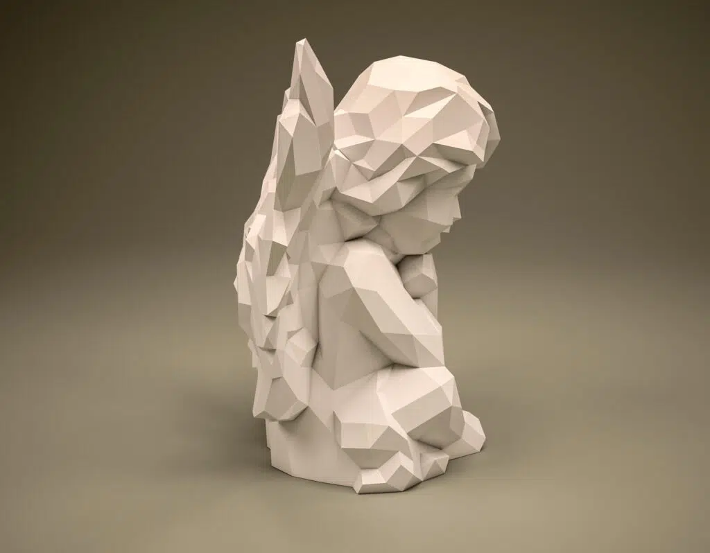 3D Origami Seated Angel Papercraft