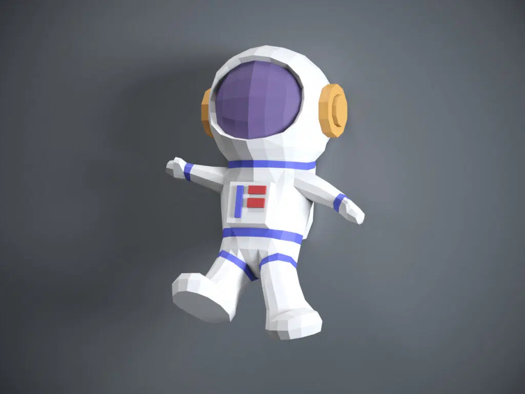 3D origami astronaut papercraft, 3D model