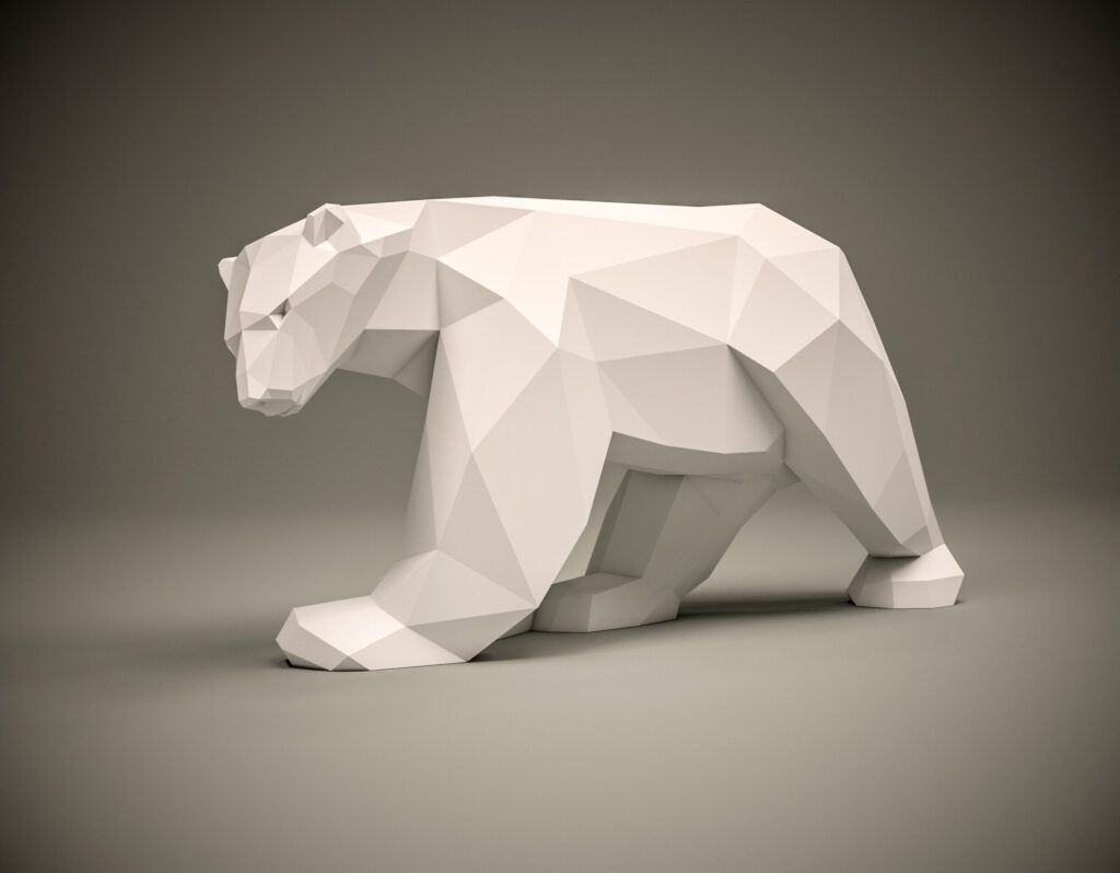 Papercraft di orso polare in origami 3D