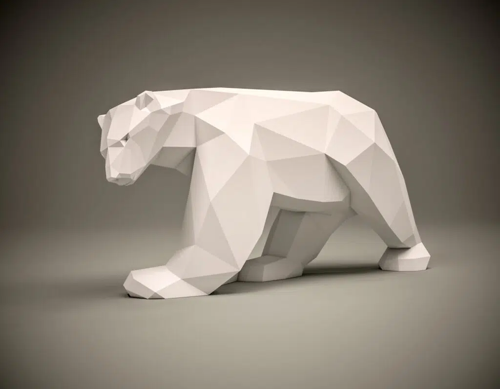 3D Origami IJsbeer Papercraft, weergave 3