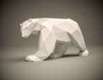 Papercraft di orso polare in origami 3D