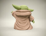 Papercraft of Baby Yoda in origami
