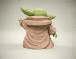 Papercraft Baby Yoda Star Wars in origami 3D, weergave 3