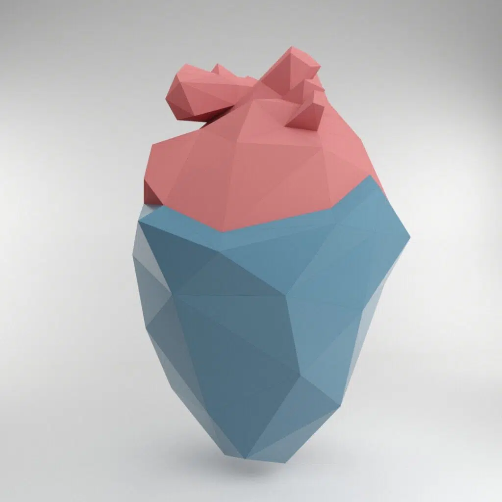 Origami 3D hart van ijs, weergave 2