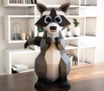 Papercraft raccoon in origami