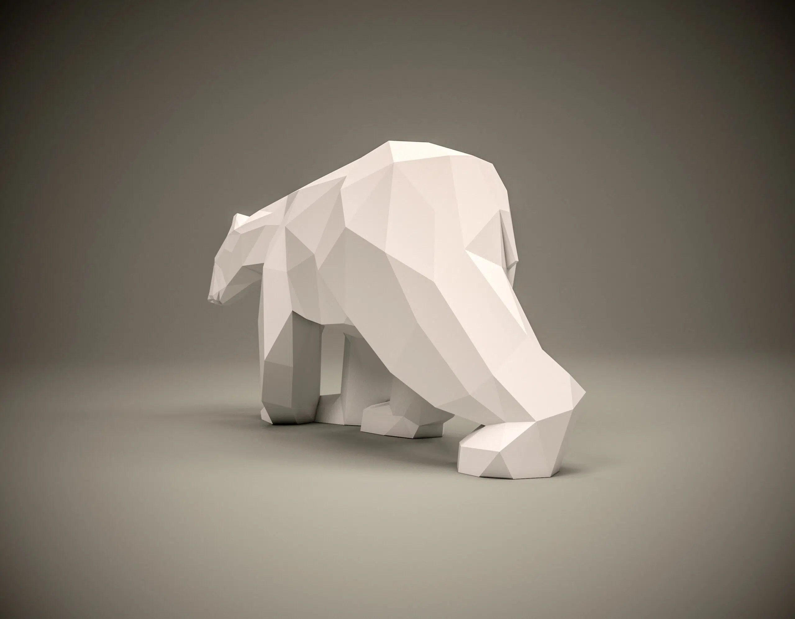 3D Origami IJsbeer Papercraft, weergave 4