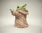 Papercraft Baby Yoda Star Wars in origami 3D, weergave 4
