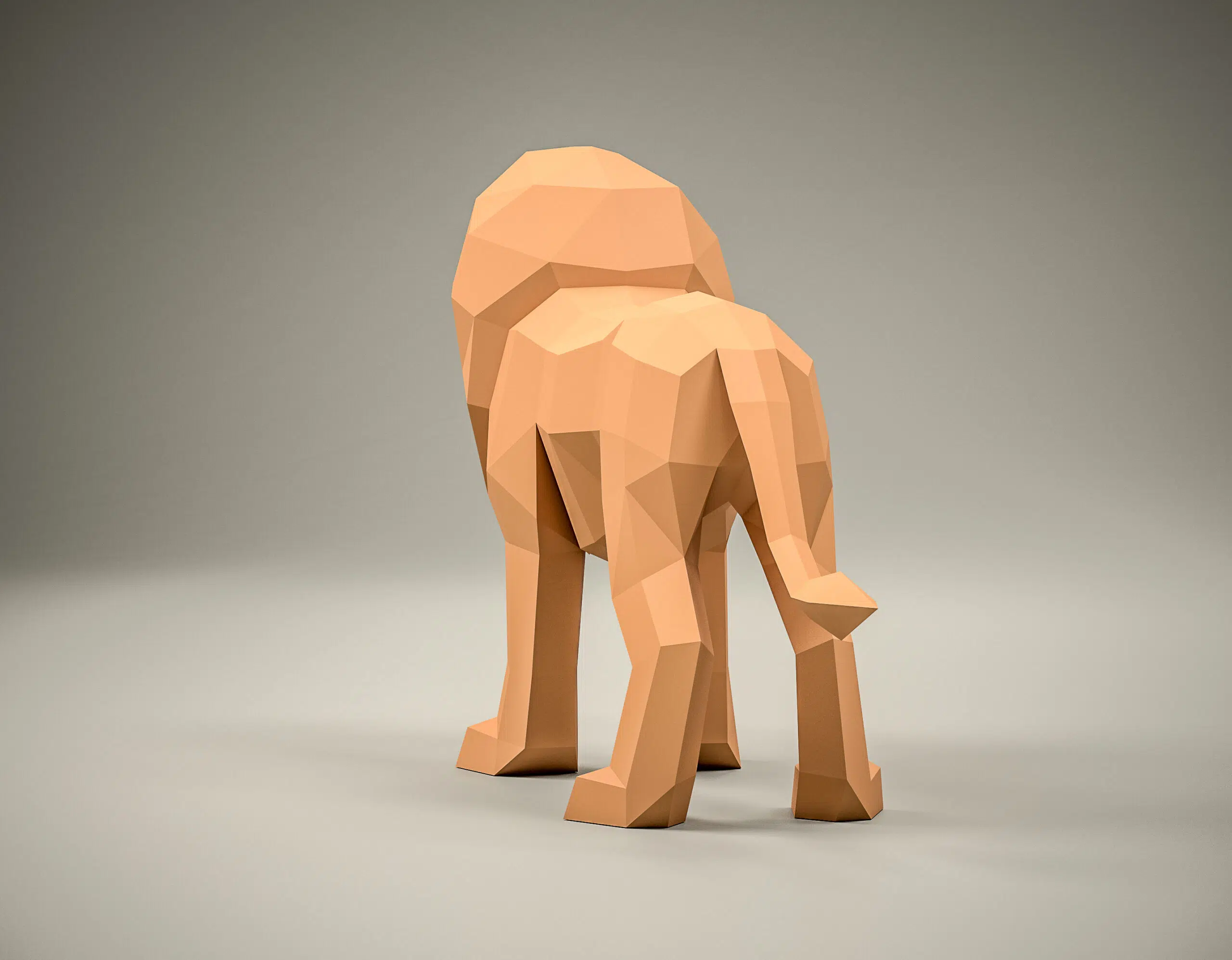 Origami 3D leeuw, weergave 4