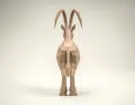 Steenbok met grote horens in 3D-papercraft, weergave 4