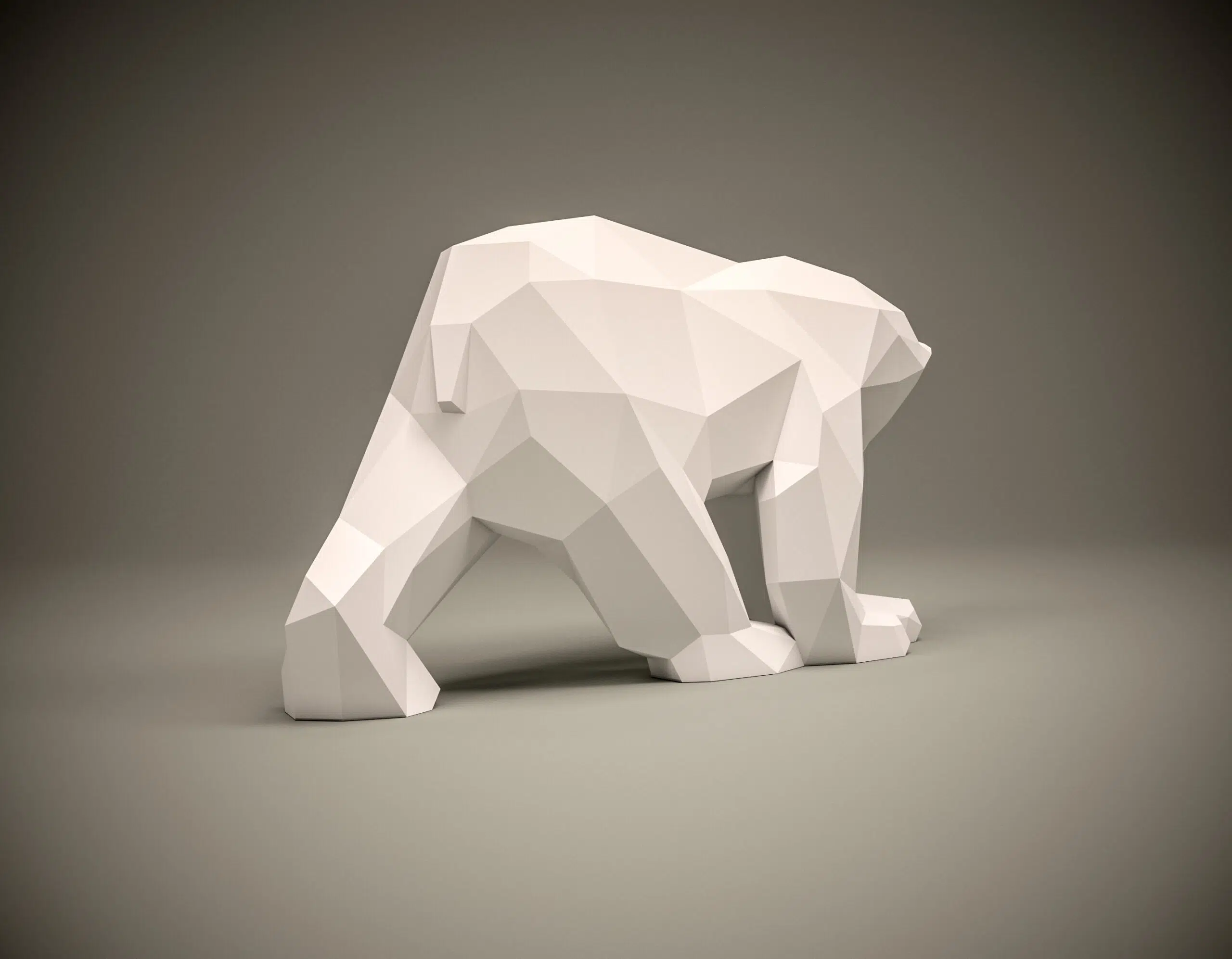 3D Origami IJsbeer Papercraft, weergave 5