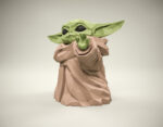 Papercraft of Baby Yoda in origami