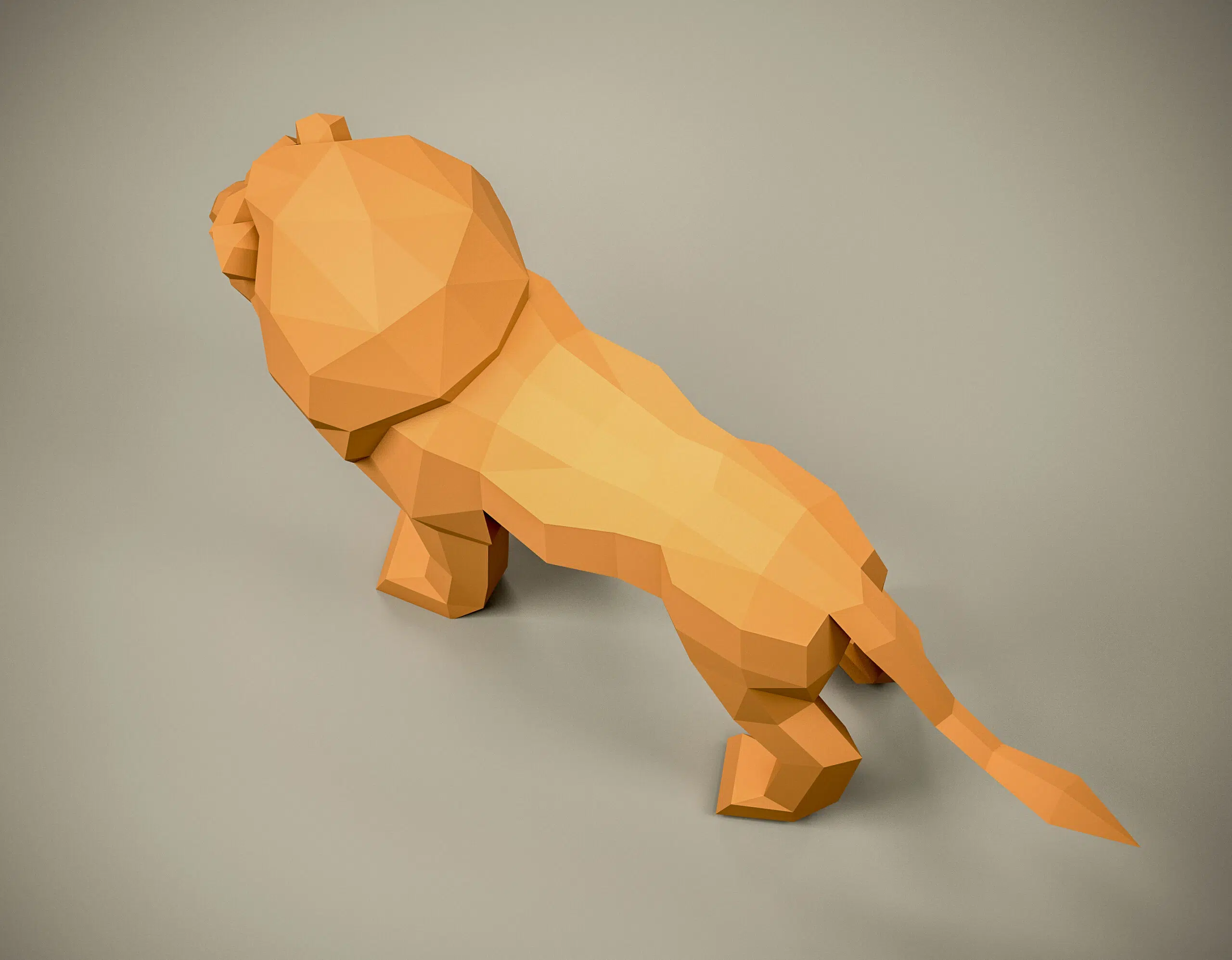 Origami 3D leeuw, weergave 5
