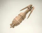 Steenbok met grote horens in 3D-papercraft, weergave 5