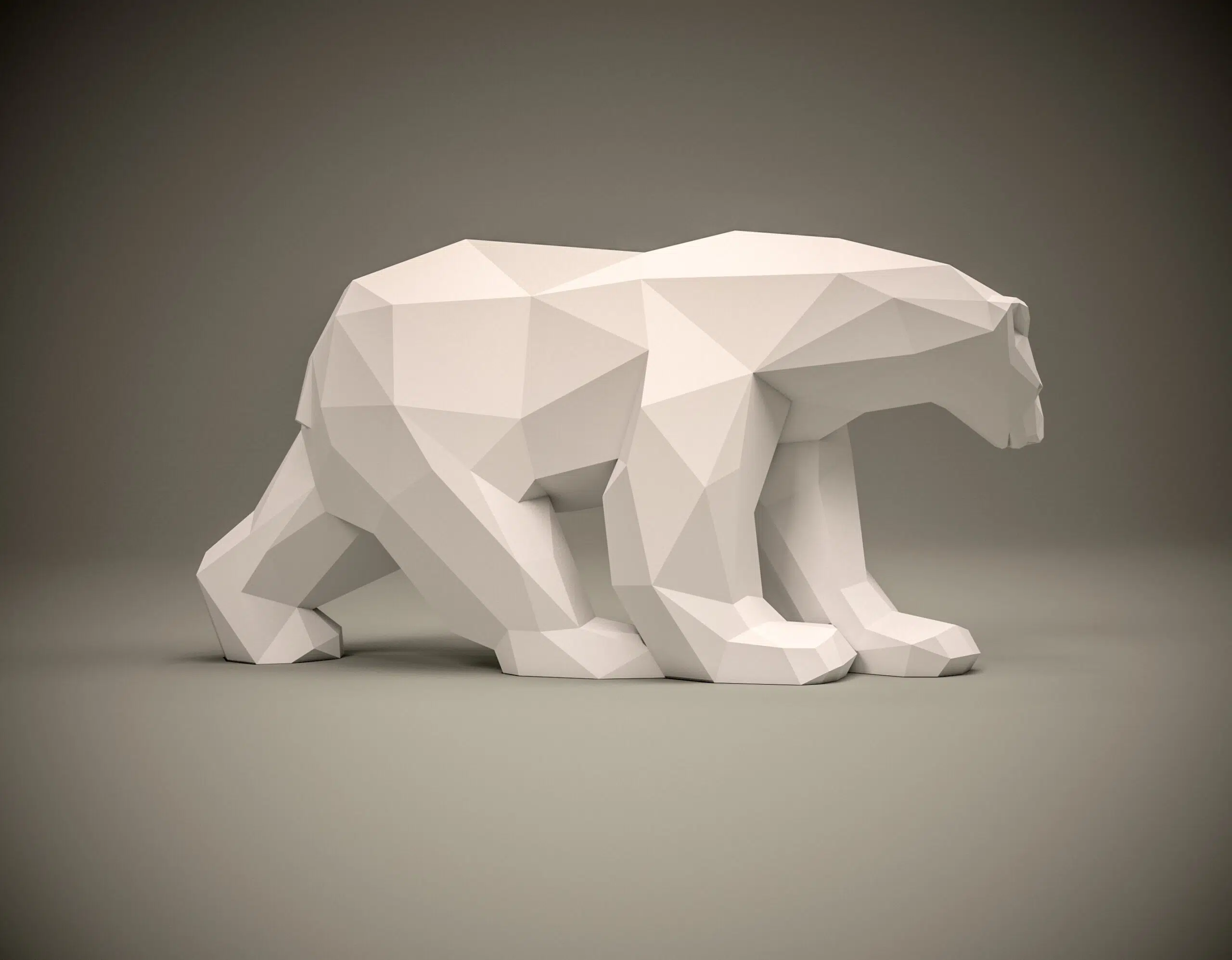 3D Origami IJsbeer Papercraft, weergave 6