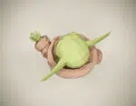 Papercraft Baby Yoda Star Wars in origami 3D, weergave 6