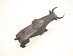 Stier die aanvalt in papercraft 3D, weergave 6