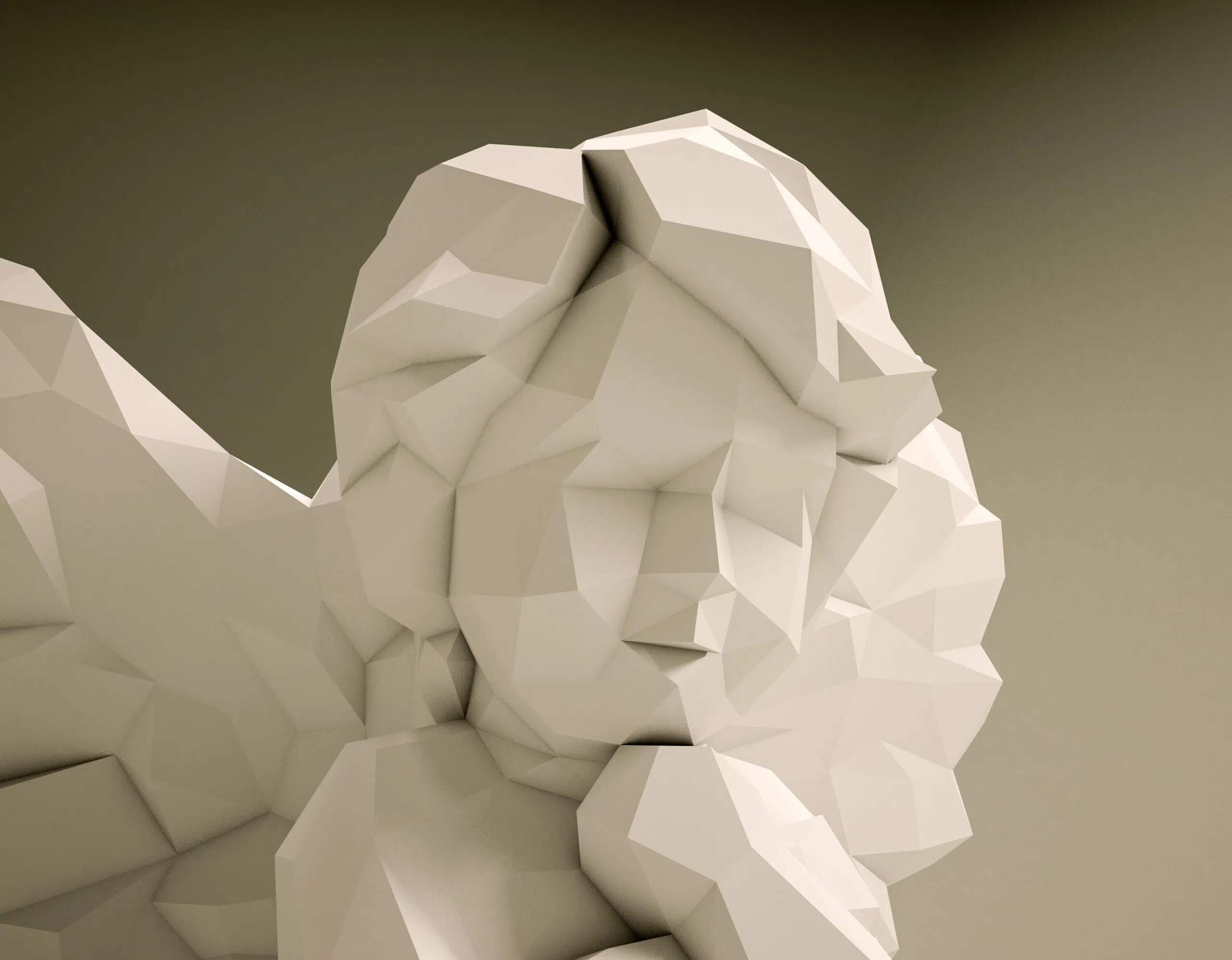 3D Origami Seated Angel Papercraft, assembled
