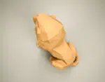 Papercraft leeuw zittend in 3D origami, weergave 6