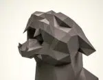 Papercraft de pantera en un acantilado en origami 3D