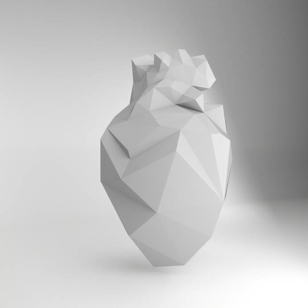 Origami 3D hart van ijs, weergave 8