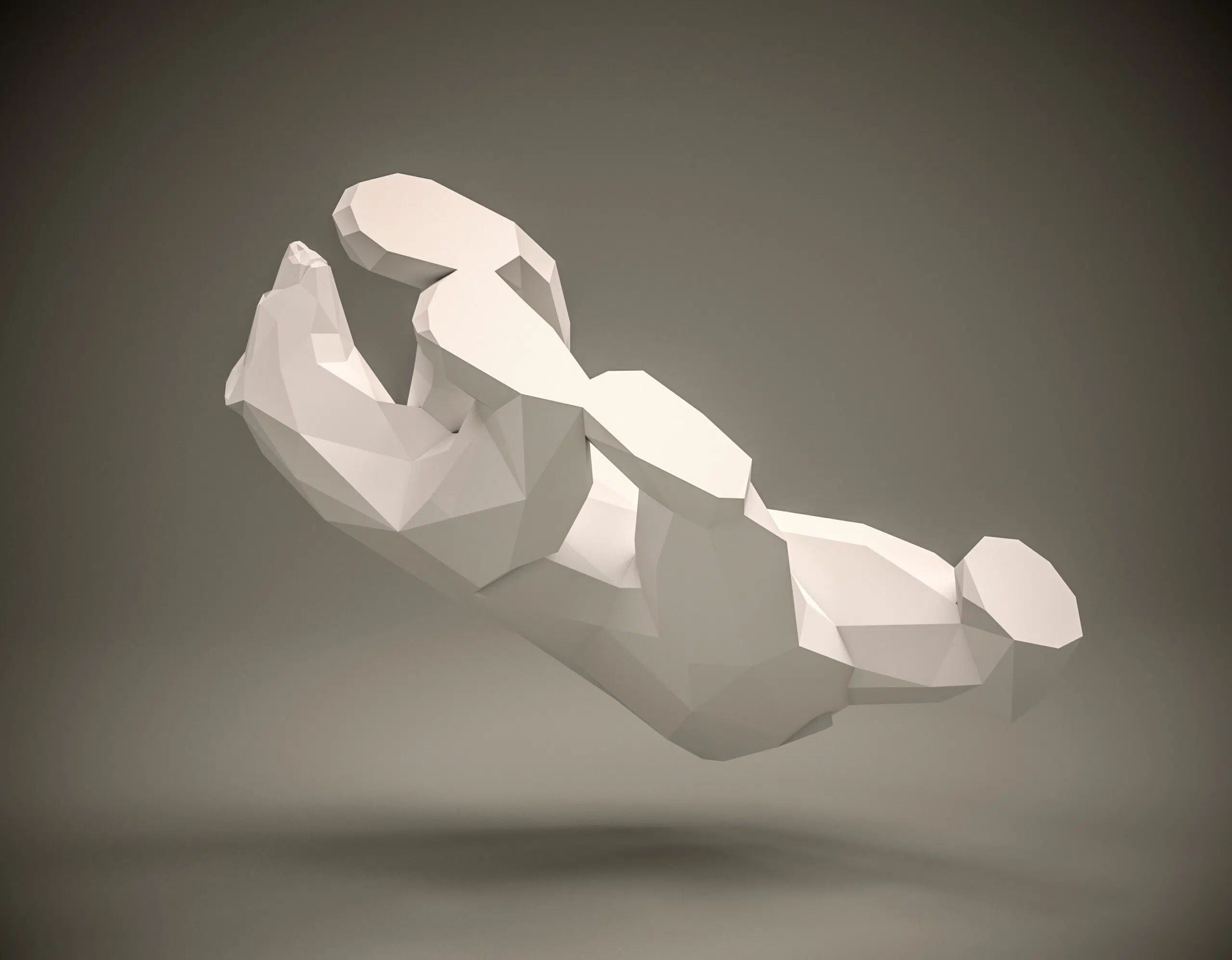 3D Origami IJsbeer Papercraft, weergave 8