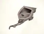 Papercraft de pantera en un acantilado en origami 3D
